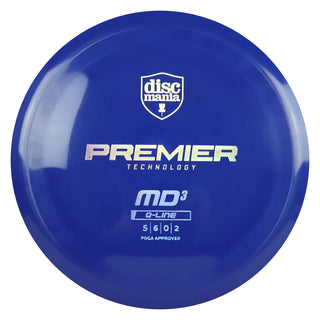 Discmania Disc Golf Q-Line Premier MD3 Midrange 5/6/0/2 Blue/Gold Holo 177 grams