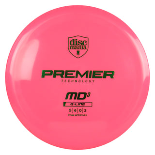 Discmania Disc Golf Q-Line Premier MD3 Midrange 5/6/0/2 Pink/Green 177 grams