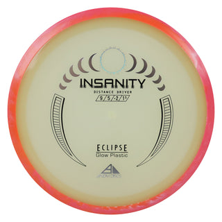 Axiom Disc Golf Eclipse Insanity Distance Driver 9/5/-2/1.5 Glow/Peach Orange 167 grams