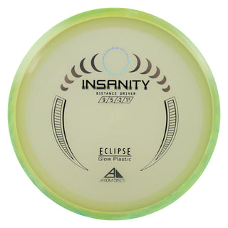 Axiom Disc Golf Eclipse Insanity Distance Driver 9/5/-2/1.5 Glow/Lime Blend 172 grams