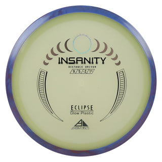Axiom Disc Golf Eclipse Insanity Distance Driver 9/5/-2/1.5 Glow/Blue Purple 174 grams