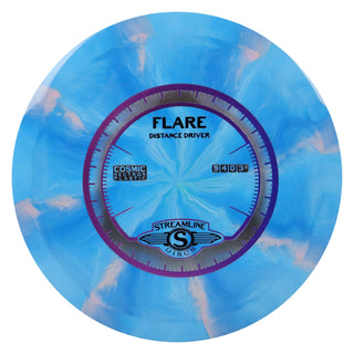 Streamline Disc Golf Cosmic Neutron Flare Distance Driver 9/4/0/3.5 Blue Peach/Purple Indigo 174 grams