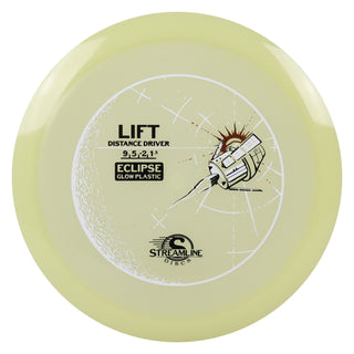 Streamline Disc Golf Eclipse Glow Lift Distance Driver 9/5/-2/1.5 Glow/Orange Foil 174 grams