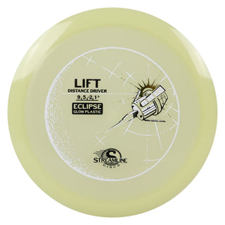 Streamline Disc Golf Eclipse 2.0 Glow Lift Distance Driver 9/5/-2/1.5 Glow/Gold Foil 172 grams