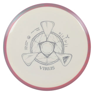 Axiom Disc Golf Neutron Virus Distance Driver 9/5/-3.5/1 Off White/Dark Pink Teal 175 grams