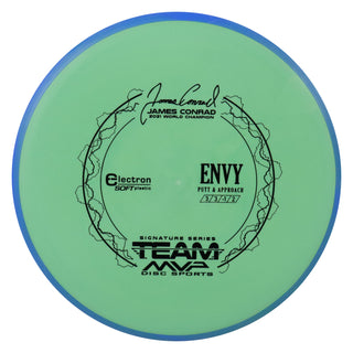 Axiom Disc Golf Electron Soft James Conrad Signature Envy Putter 3/3/0/2 Green/Blue 173 grams