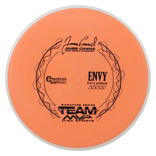 Axiom Disc Golf Electron Soft James Conrad Signature Envy Putter 3/3/0/2 Light Orange/White 173 grams