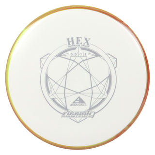 Axiom Disc Golf Fission Hex Midrange 5/5.5/-1/1 White/Yellow Red 159 grams