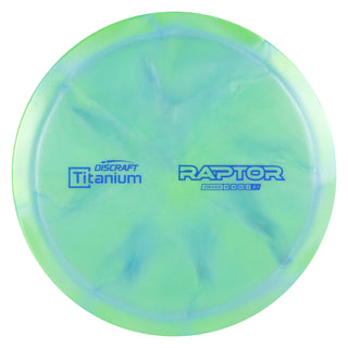 Discraft Disc Golf Titanium Raptor Distance Driver 9/4/0/3 Green Blue/Navy 173-174g