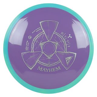 Axiom Disc Golf Neutron Mayhem Distance Driver 13/5/-1.5/2 Purple/Aqua Blue 167 grams