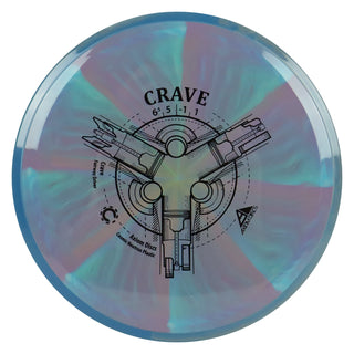 Axiom Disc Golf Cosmic Neutron Crave Fairway Driver 6.5/5/-1/1 Maroon Teal/Blue Grey 172 grams