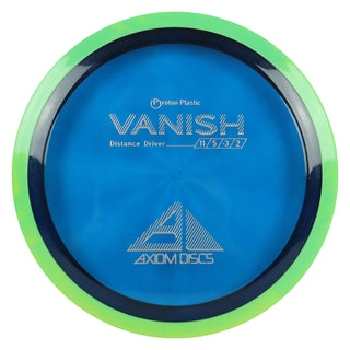 Axiom Disc Golf Proton Vanish Distance Driver 11/5/-3/2 Dark Blue/Green Yellow 175 grams
