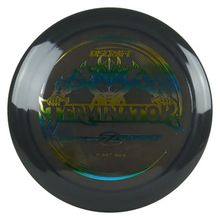 Discraft Disc Golf First Run Z Line Terminator Distance Driver 12/5/-1/3 Black/Blue Metallic 174g