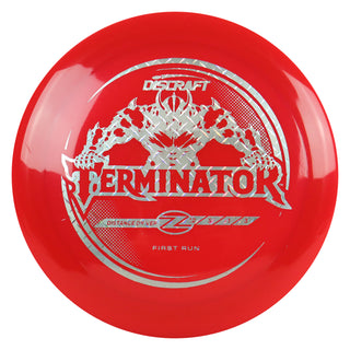 Discraft Disc Golf First Run Z Line Terminator Distance Driver 12/5/-1/3 Red/Metal Plate 174g