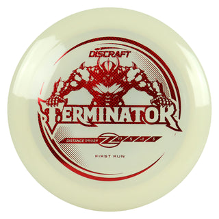 Discraft Disc Golf First Run Z Line Terminator Distance Driver 12/5/-1/3 White/Red Weave 172g