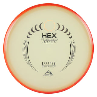 Axiom Disc Golf Eclipse Hex Midrange 5/5/-1/1 Glow/Red Orange 177 grams