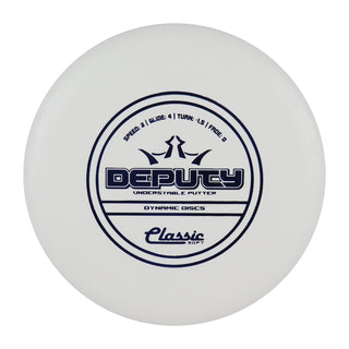 Dynamic Disc Golf Classic Soft Deputy Putter 3/4/-1.5/0 White/Blue 173 grams