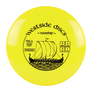 Westside Disc Golf Tournament Warship Midrange Disc 5/6/0/1 Yellow/Black 177 grams