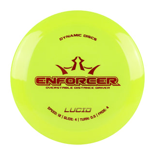 Dynamic Disc Golf Lucid Enforcer Distance Driver 12/4/0.5/4 Yellow/Red 173 grams