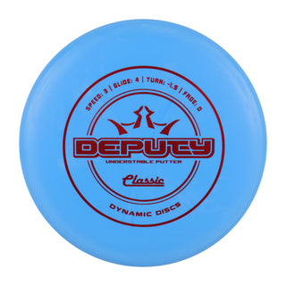 Dynamic Disc Golf Classic Deputy Putter 3/4/-1.5/0 Blue/Red 173 grams