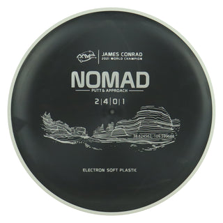 MVP Discs Sports Project Lab Coat James Conrad Electron Soft Nomad Putter 2/4/0/1 Black 166 grams