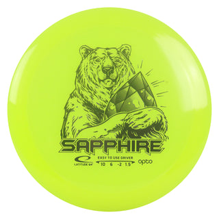 Latitude 64 Disc Golf Opto Sapphire Distance Driver 10/6/-2/1.5 Yellow/Turquoise 163 grams