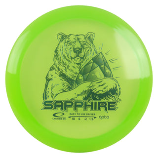 Latitude 64 Disc Golf Opto Sapphire Distance Driver 10/6/-2/1.5 Green/Turquoise 163 grams
