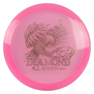 Latitude 64 Disc Golf Opto Diamond Fairway Driver 8/6/-3/1 Pink/Gold 157 grams