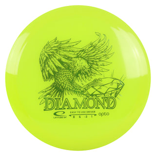 Latitude 64 Disc Golf Opto Diamond Fairway Driver 8/6/-3/1 Yellow/Green 157 grams