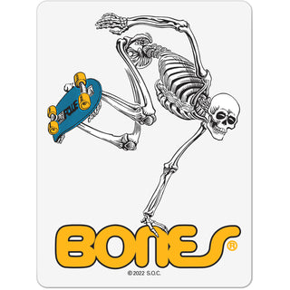 Powell Peralta Skateboard Sticker Skateboard Skeleton Clear Mylar 3" x 4" 5-Pack