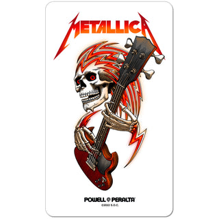Powell Peralta Skateboard Sticker Metallica Colab Clear Mylar 3.88" x 6.5"