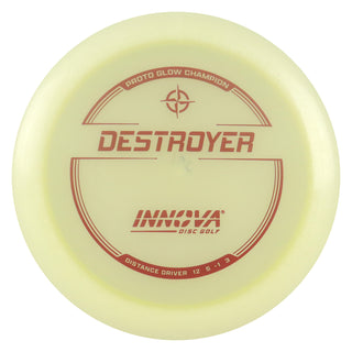 Innova Disc Golf Proto Glow Champion Destroyer Distance Driver 12/5/-1/3 Maroon 165 grams
