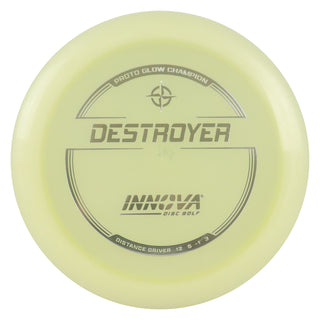 Innova Disc Golf Proto Glow Champion Destroyer Distance Driver 12/5/-1/3 Silver 173 grams