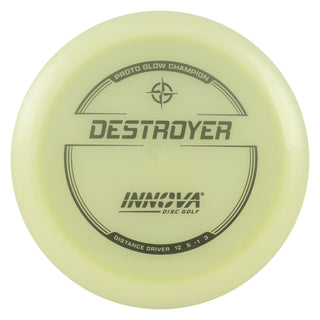 Innova Disc Golf Proto Glow Champion Destroyer Distance Driver 12/5/-1/3 Black 173 grams