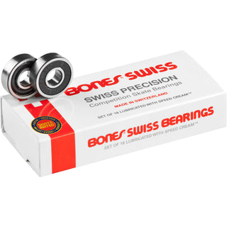 Bones Bearings Roller Skate Bearings - Swiss 16-Pack (7mm, Size 627)