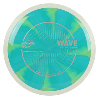 MVP Discs Sports Project Lab Coat Cosmic Neutron Wave Distance Driver 11/5/-2/2 Aqua Yellow 174 grams