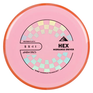 Axiom Discs Project Lab Coat Neutron Hex Midrange Disc 5/5/-1/1 Pink/Orange 167 grams