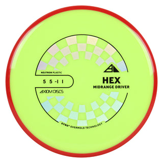 Axiom Discs Project Lab Coat Neutron Hex Midrange Disc 5/5/-1/1 DayGlo/Red 167 grams