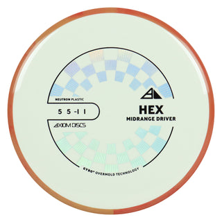 Axiom Discs Project Lab Coat Neutron Hex Midrange Disc 5/5/-1/1 White/Red Orange 176 grams