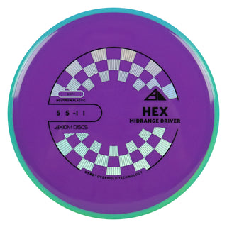 Axiom Discs Project Lab Coat Neutron Soft Hex Midrange Disc 5/5/-1/1 Purple/Teal 169 grams