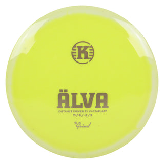 Kastaplast Disc Golf K1 Grind Alva Distance Driver 11/6/-2/2 Yellow White/Gold 174 grams