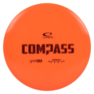 Latitude 64 Disc Golf Gold Ice Compass Midrange 5/5/0/1 Orange/Red 177 grams