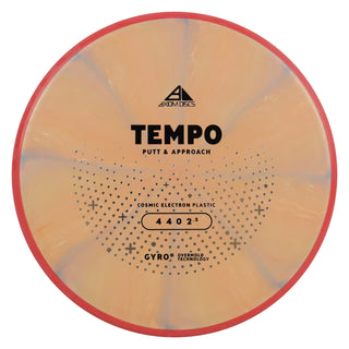 Axiom Disc Golf Cosmic Electron Tempo Putt and Approach 4/4/0/2.5 Mango/Red 172 grams