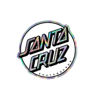 Santa Cruz Skateboards Sticker Missing Dot  Metallic Rainbow Holographic 3"