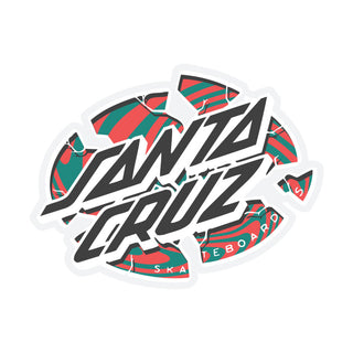 Santa Cruz Skateboards Sticker Warp Broken Dot Green/Red 3.875"
