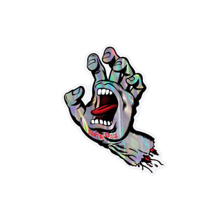 Santa Cruz Skateboards Sticker Metallic Hand Rainbow Holographic 4" x 6.25"