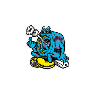 Slime Balls Skateboards Sticker Puff Balls Blue/Yellow 3"