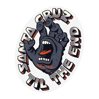 Santa Cruz Skateboards Sticker Til the End Hand Grey 4"