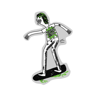 Slime Balls Skateboard Sticker Jay Howell Slime Misfit Clear Mylar Black/Green  2.25" x 3.5"