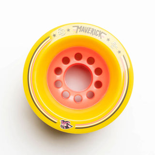 88 Wheel Co Longboard Wheels Maverick Yellow/Pink 80mm 76A